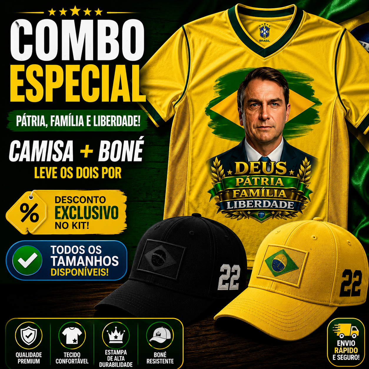 Camisa Jair Bolsonaro Nº22